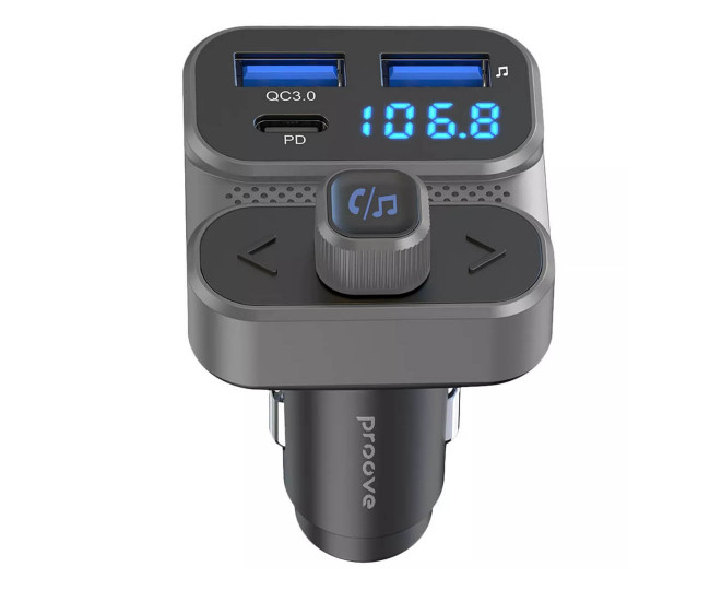 АЗП Proove FM Launcher Luxor SE 36W (PD+QC3.0) Type-C+USB (gray)